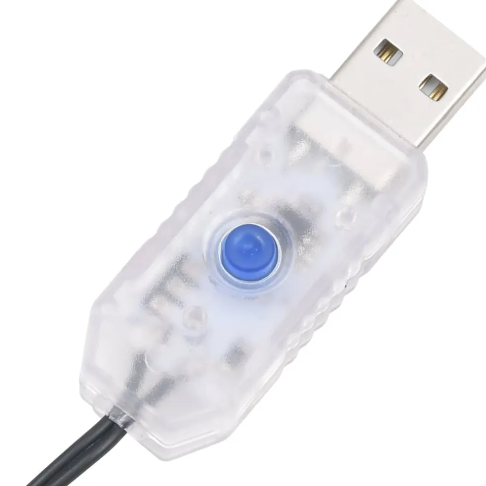vidaXL Lichtslinger compact met 400 LED's blauw 13 m PVC