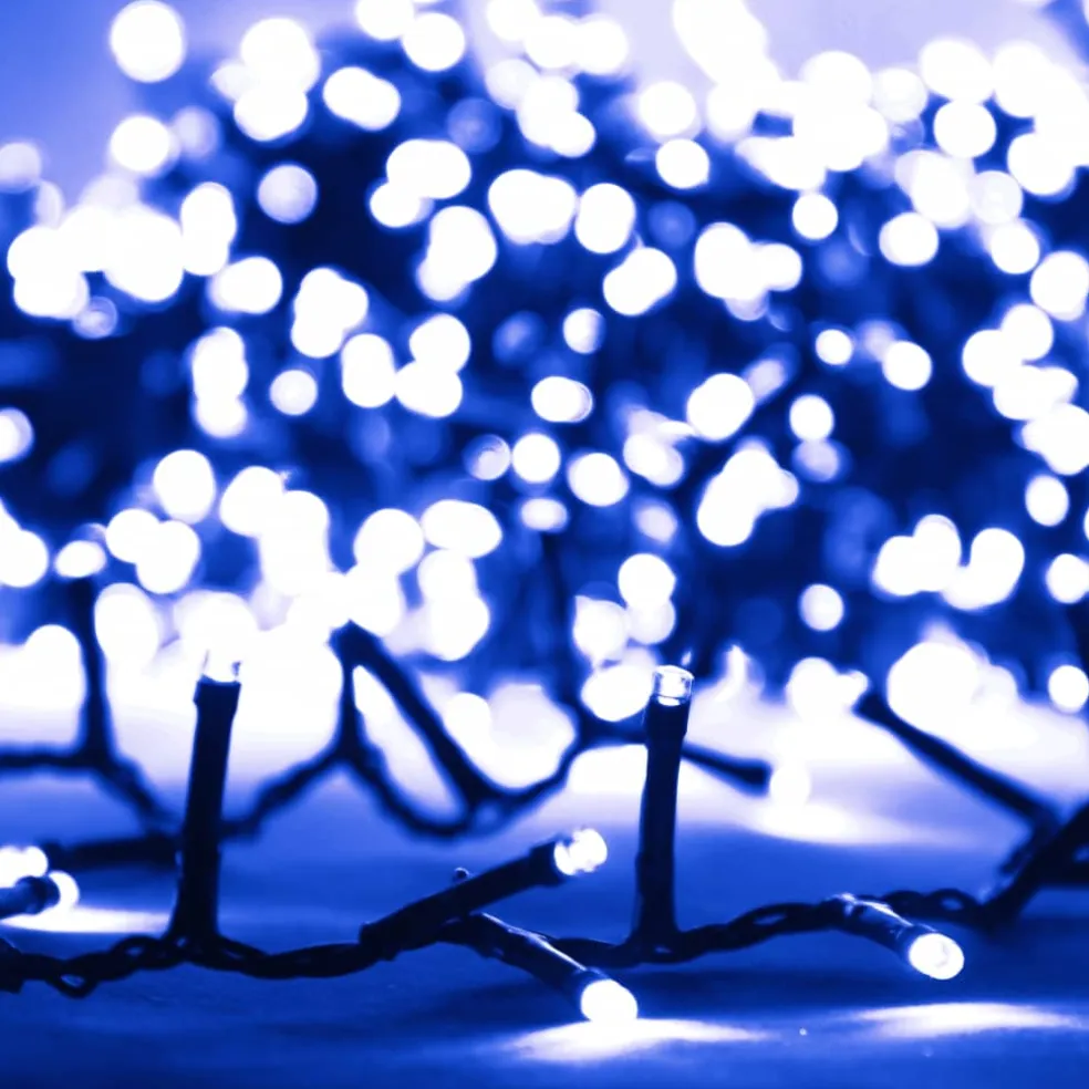 vidaXL Lichtslinger compact met 400 LED's blauw 13 m PVC