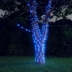 vidaXL Lichtsnoeren 2 st met 2x200 LED's solar binnen/buiten blauw