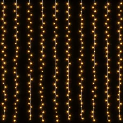 vidaXL Lichtsnoergordijn met 300 LED's en 8 functies 3x3 m warmwit