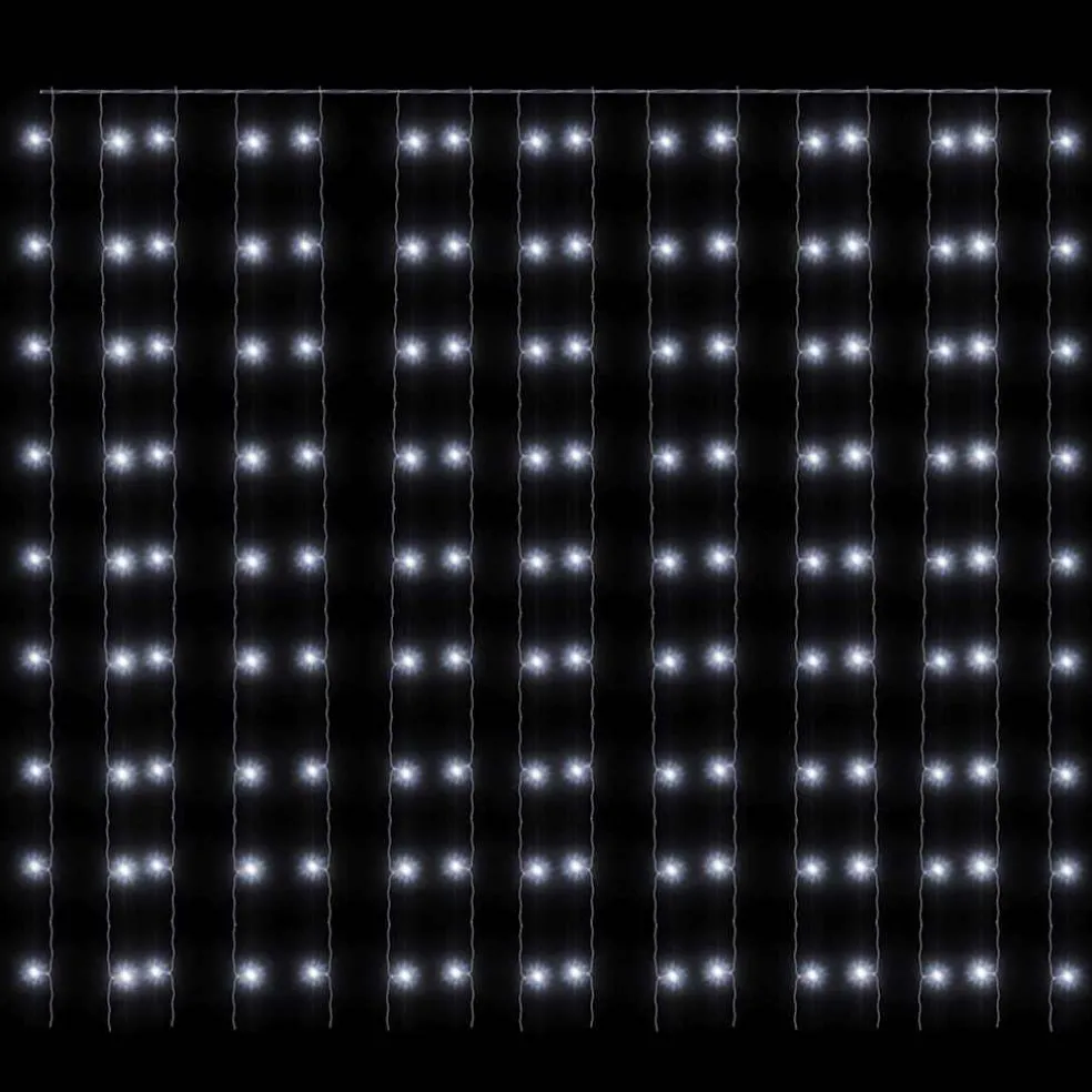vidaXL Lichtsnoergordijn met 300 LED's en 8 functies 3x3 m koudwit