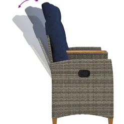 vidaXL Ligbank met tafel 2 -Seater 126 x 65 x 112 cm poly rattan