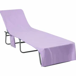 vidaXL Ligbedhanddoeken 2 st Paars 210 x 75 cm