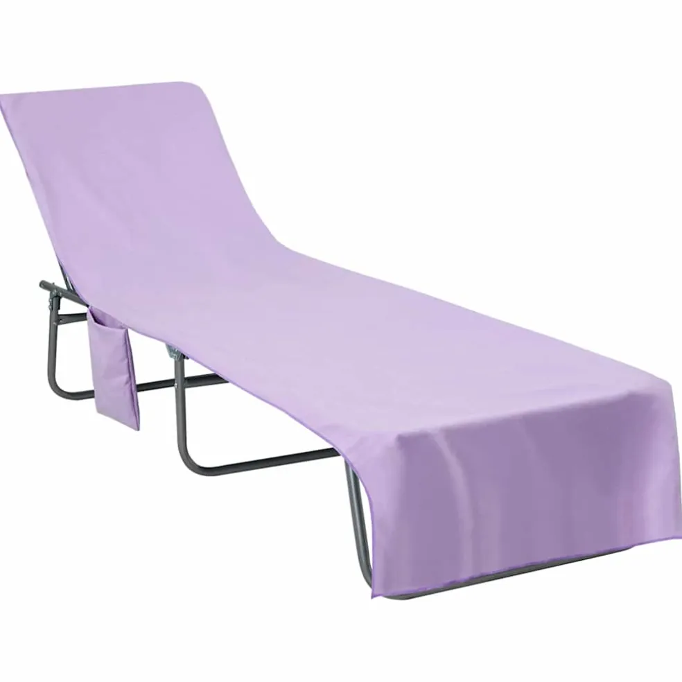 vidaXL Ligbedhanddoeken 2 st Paars 210 x 75 cm