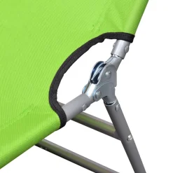 vidaXL Ligbed inklapbaar gepoedercoat staal appeltjesgroen