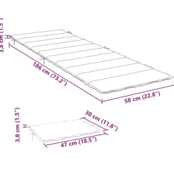 vidaXL Ligbedkussen 186x58x4 cm oxford stof beige