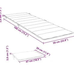 vidaXL Ligbedkussen 186x58x4 cm oxford stof taupe