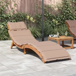 vidaXL Ligbed Massief Acaciahout Taupe