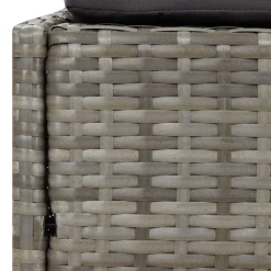 vidaXL Ligbed met inklapbaar dak 200x114x128 cm poly rattan grijs
