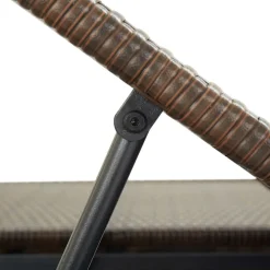 vidaXL Ligbed met kussen 2-persoons poly rattan bruin