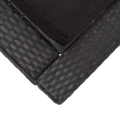 vidaXL Ligbed met kussen 2-persoons poly rattan zwart
