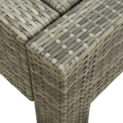 vidaXL Ligbed met kussen 2-persoons poly rattan grijs