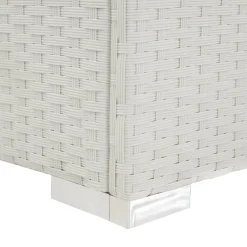 vidaXL Ligbed met kussen poly rattan wit