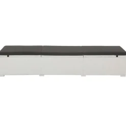 vidaXL Ligbed met kussen poly rattan wit