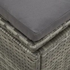 vidaXL Ligbed met kussens converteerbaar poly rattan donkergrijs
