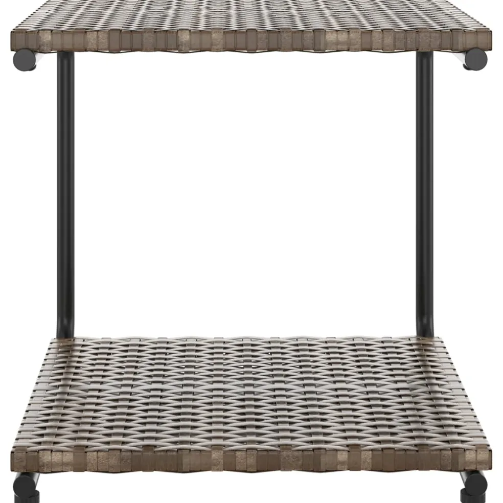 vidaXL Ligbed met kussens 2-persoons poly rattan bruin