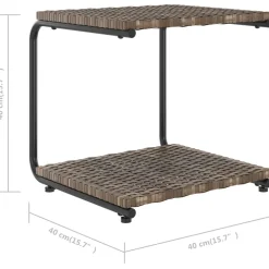 vidaXL Ligbed met kussens 2-persoons poly rattan bruin