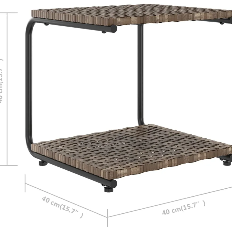 vidaXL Ligbed met kussens 2-persoons poly rattan bruin