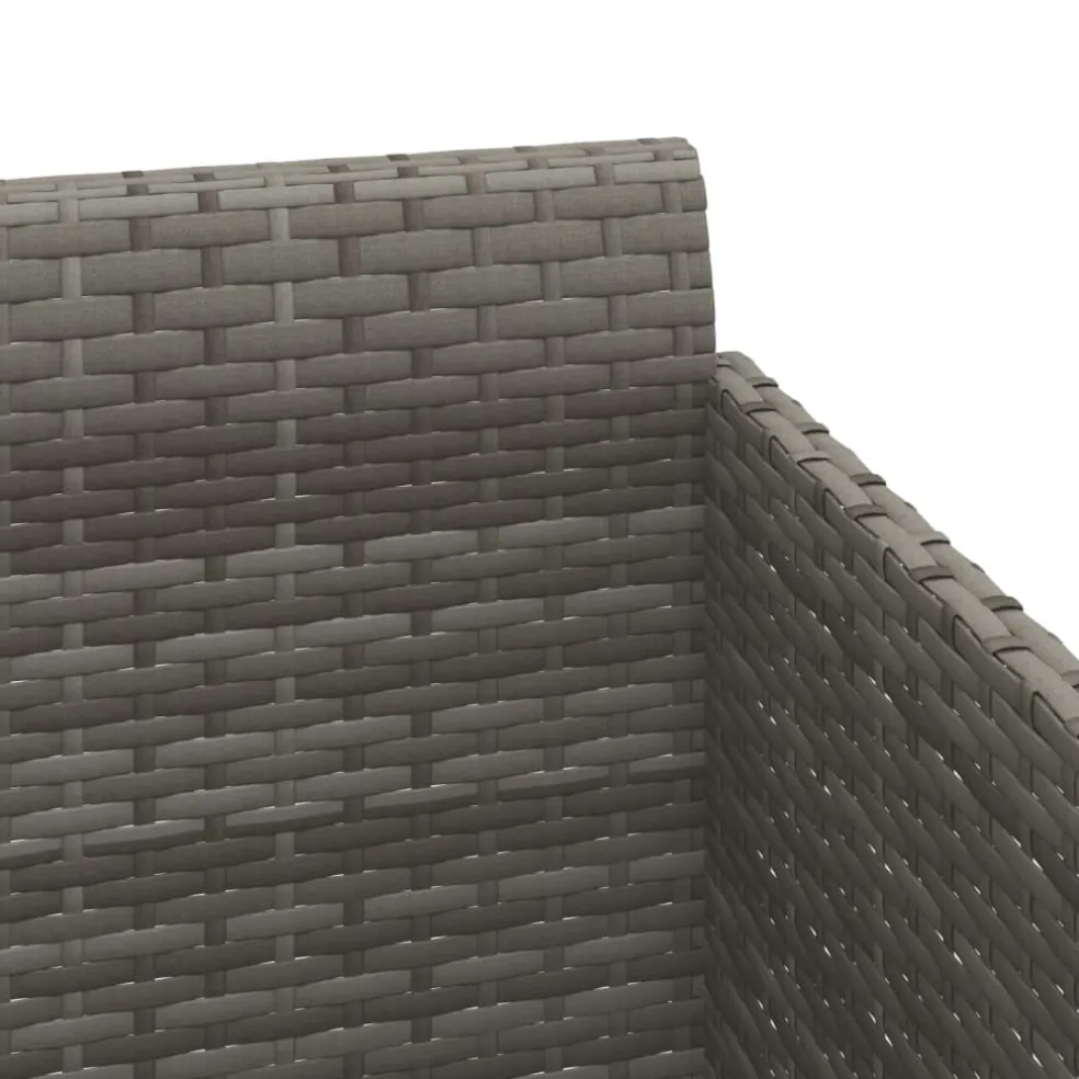 vidaXL Ligbed met kussens 182x118x63 cm poly rattan grijs