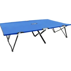 vidaXL Ligbed 2-persoons inklapbaar staal blauw