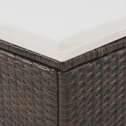 vidaXL Ligbed 2-persoons met luifel poly rattan bruin