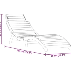 vidaXL Ligbed 2 st Massief Acaciahout Bruin