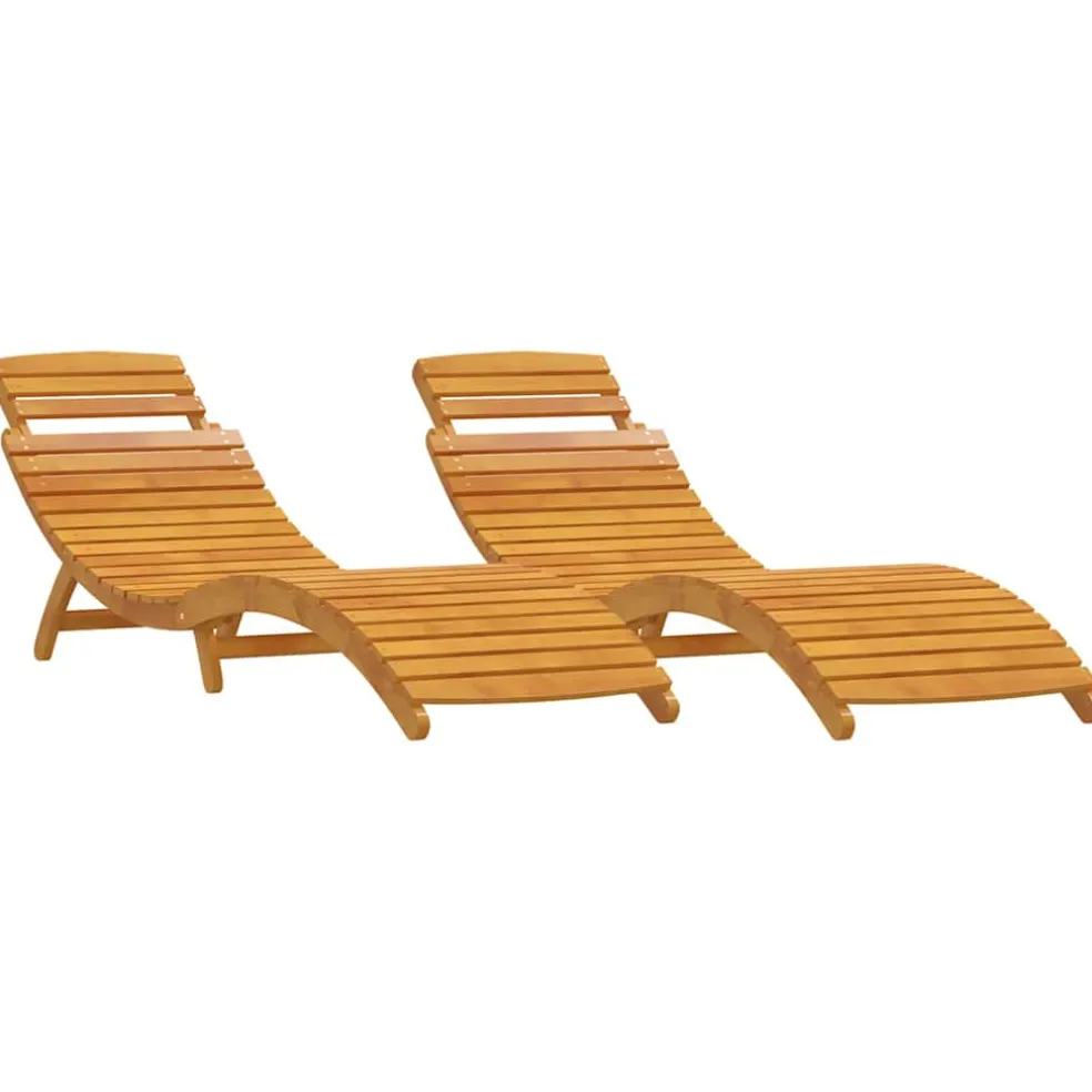 vidaXL Ligbed 2 st Massief Acaciahout Bruin