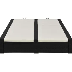 vidaXL Ligbed tweepersoons poly rattan zwart