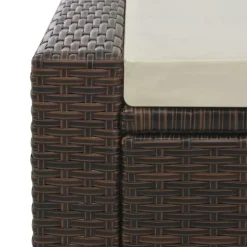 vidaXL Ligbed tweepersoons poly rattan bruin