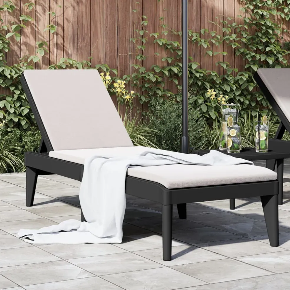 vidaXL Ligbed 186x60x29 cm polypropeen antracietkleurig