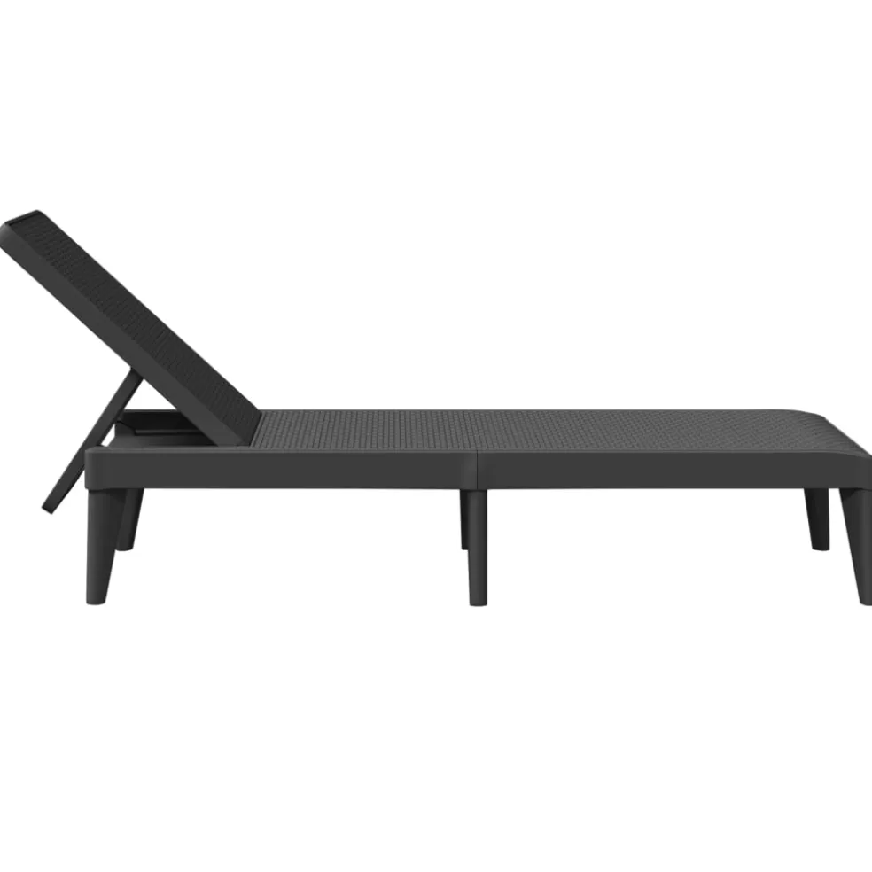vidaXL Ligbed 186x60x29 cm polypropeen antracietkleurig