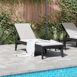 vidaXL Ligbed 186x60x29 cm polypropeen antracietkleurig