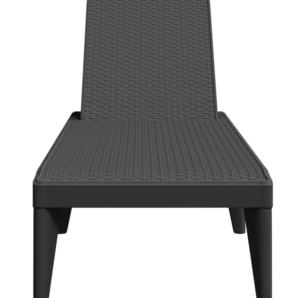 vidaXL Ligbed 186x60x29 cm polypropeen antracietkleurig