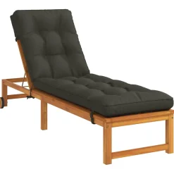 vidaXL Ligstoel Kussen VIANEN 100% Polyester Antraciet 200 x 50 x 8 cm