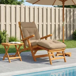 vidaXL Ligstoel Kussen VIANEN 100% Polyester Zand 200 x 50 x 8 cm