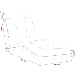 vidaXL Ligstoel Kussen VIANEN 100% Polyester Zand 200 x 50 x 8 cm