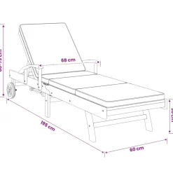 vidaXL Ligstoel met Kussen 100% Polyester Massief Teak