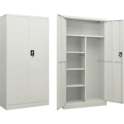 vidaXL Lockerkast 90x40x180 cm staal lichtgrijs
