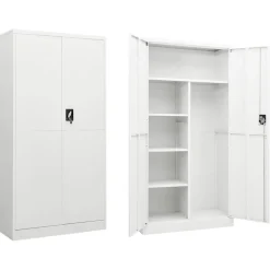 vidaXL Lockerkast 90x40x180 cm staal wit