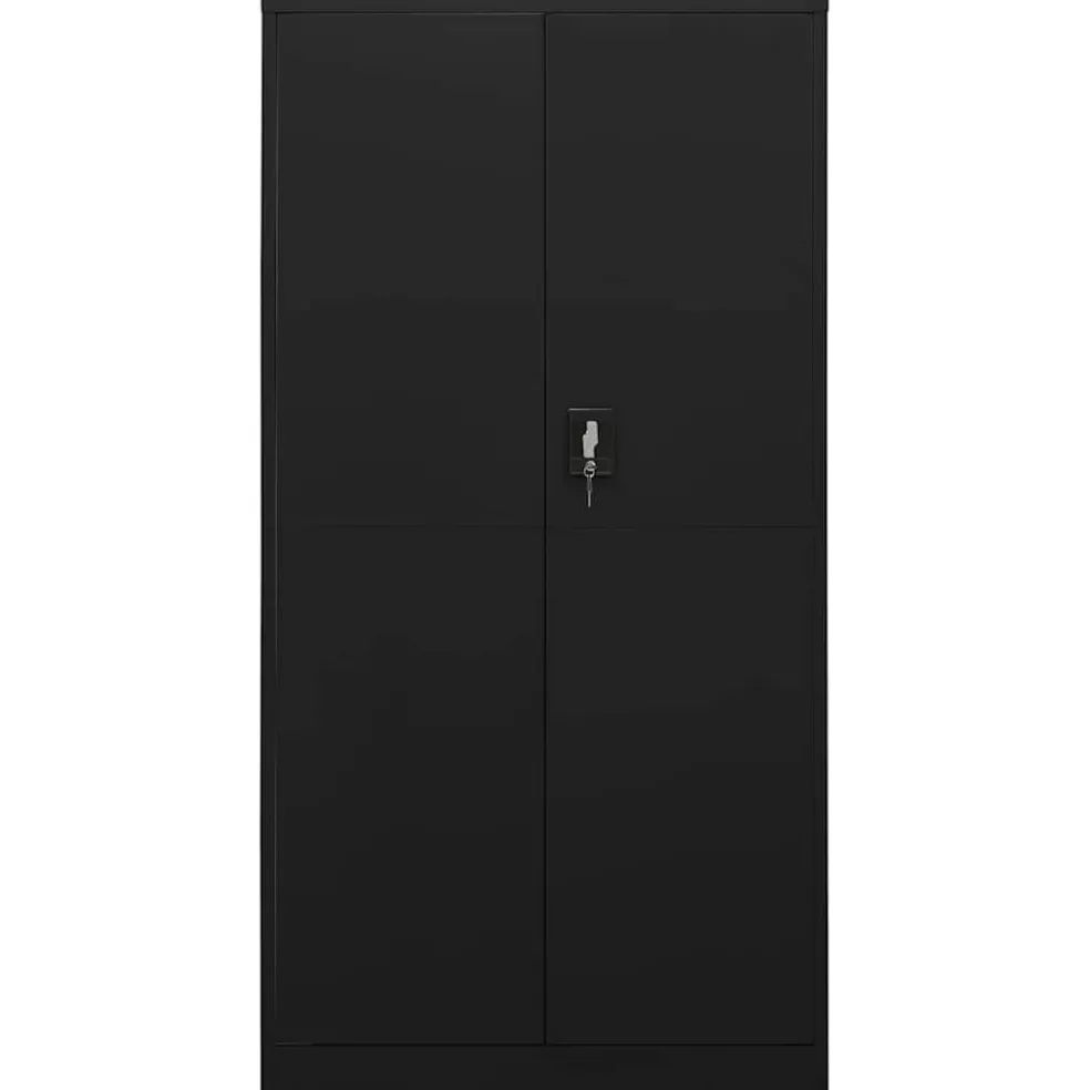 vidaXL Lockerkast 90x40x180 cm staal zwart