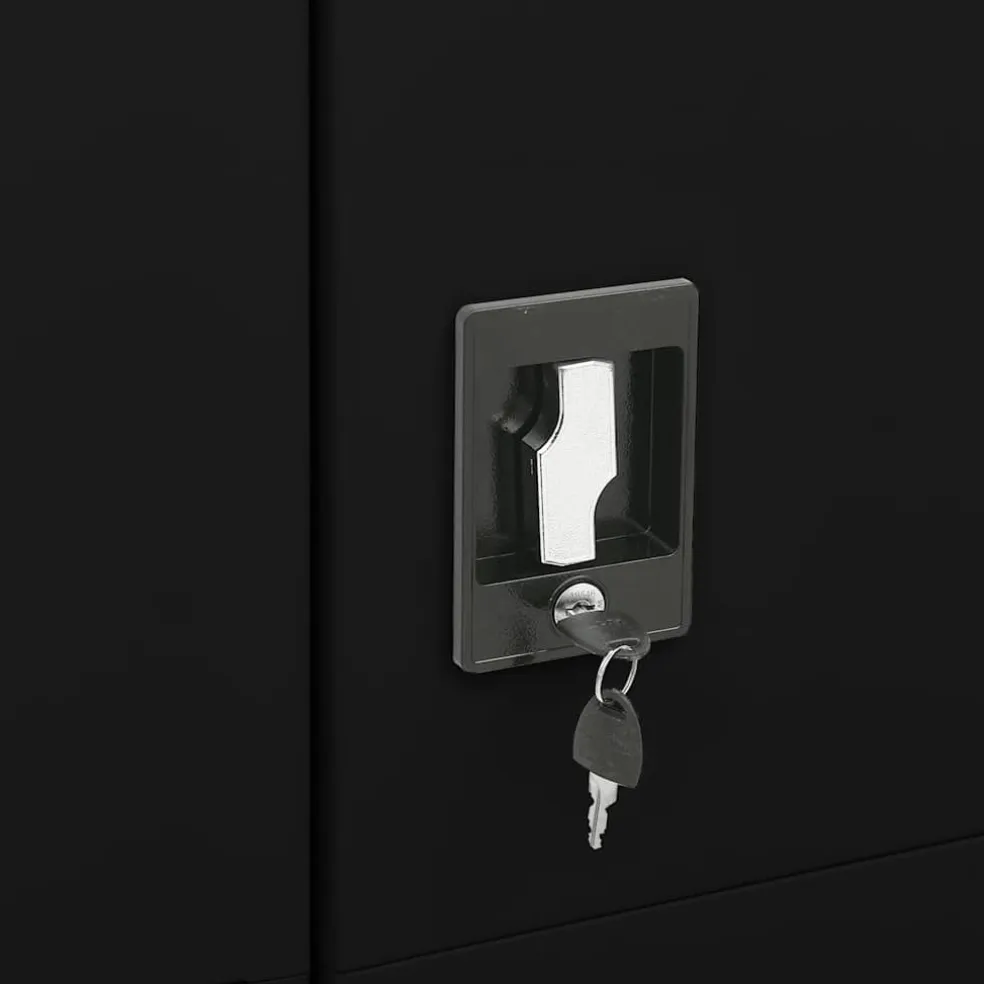 vidaXL Lockerkast 90x40x180 cm staal zwart