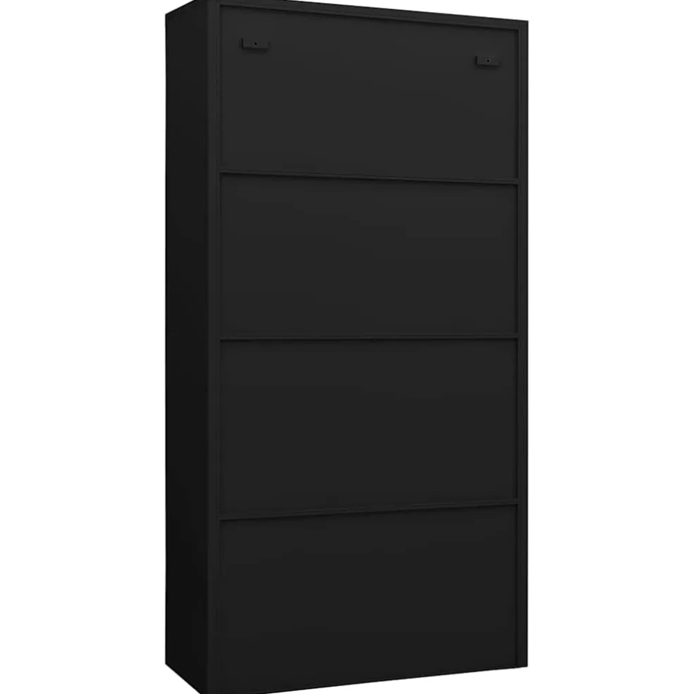 vidaXL Lockerkast 90x40x180 cm staal zwart