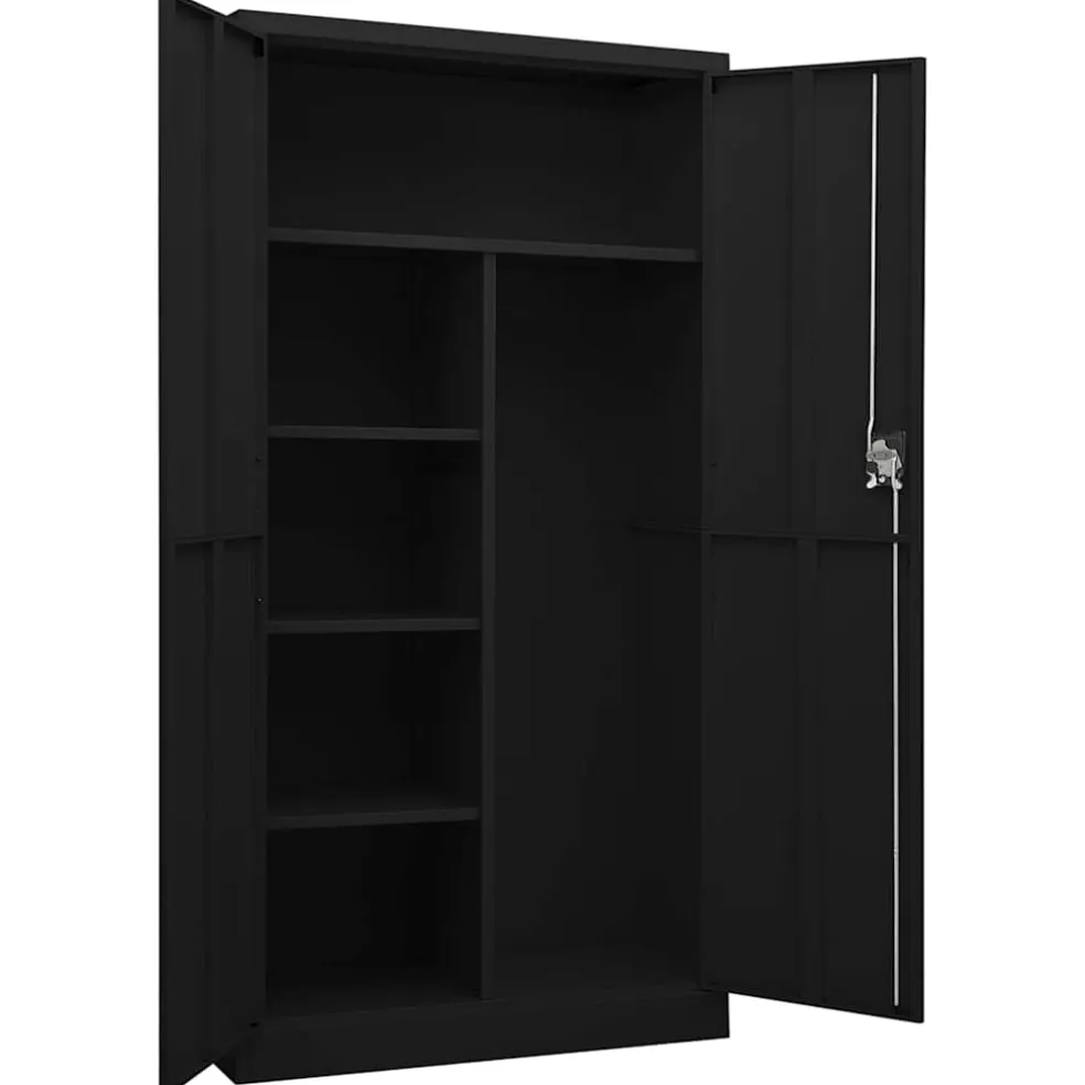 vidaXL Lockerkast 90x40x180 cm staal zwart