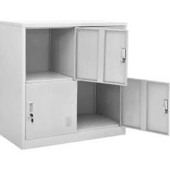 vidaXL Lockerkast 90x45x92,5 cm staal lichtgrijs