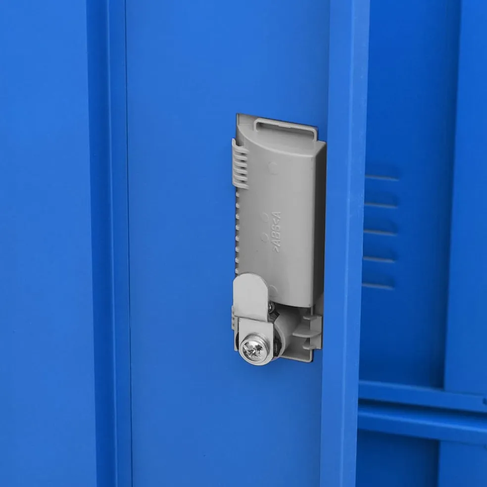 vidaXL Lockerkast 90x45x92,5 cm staal lichtgrijs en blauw