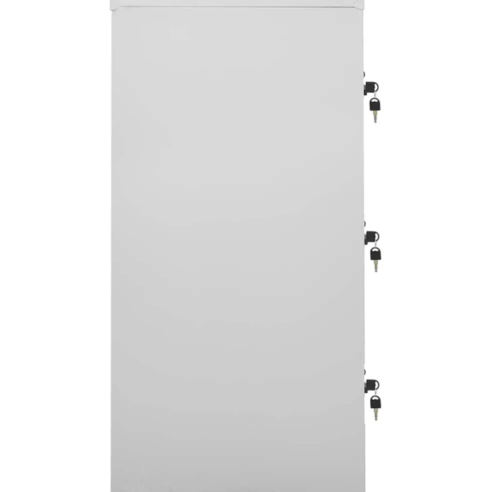 vidaXL Lockerkast 90x45x92,5 cm staal lichtgrijs en blauw