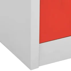 vidaXL Lockerkast 90x45x92,5 cm staal lichtgrijs en rood