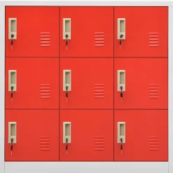 vidaXL Lockerkast 90x45x92,5 cm staal lichtgrijs en rood