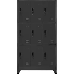 vidaXL Lockerkast 90x45x180 cm staal antracietkleurig