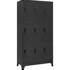 vidaXL Lockerkast 90x45x180 cm staal antracietkleurig